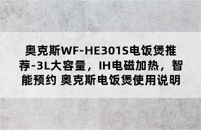 奥克斯WF-HE301S电饭煲推荐-3L大容量，IH电磁加热，智能预约 奥克斯电饭煲使用说明